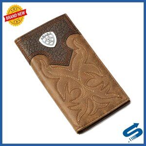 Men's Top Grain Leather Wallet with 17 Pockets Bi-Fold Western Style